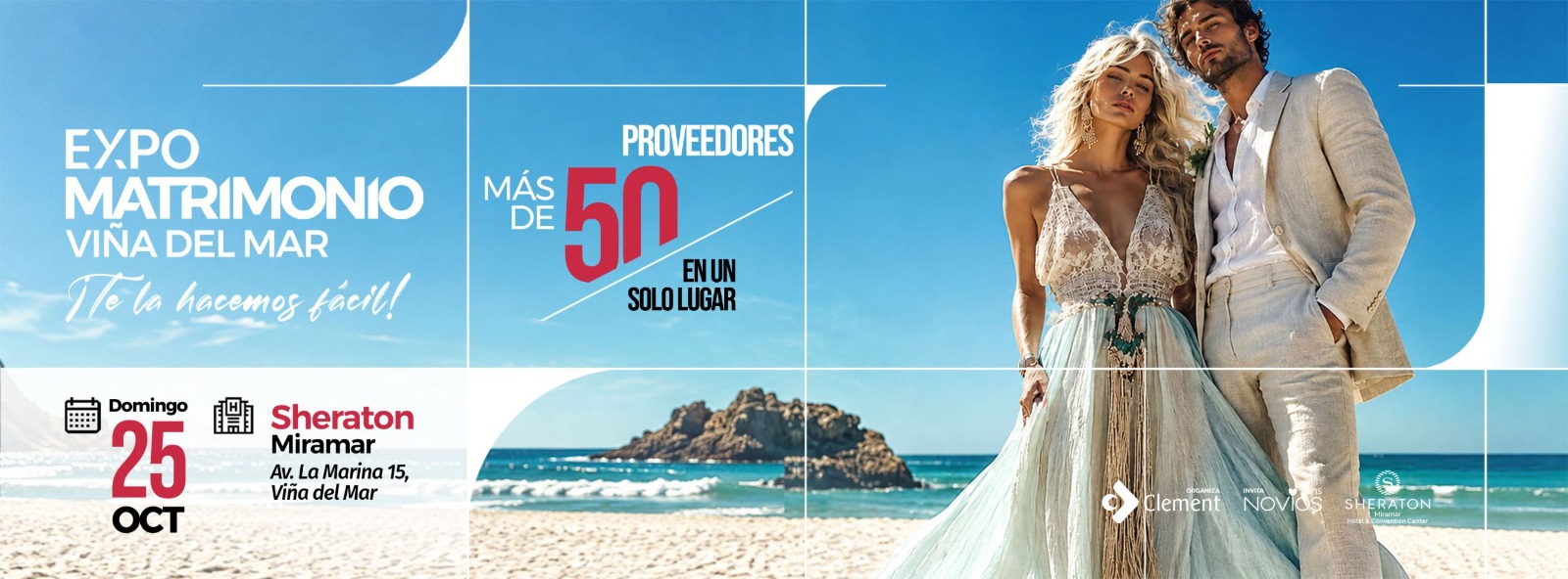 Expo Matrimonio Viña del Mar: domingo 25 de octubre en el Sheraton Miramar, más de 50 proveedores en un solo lugar