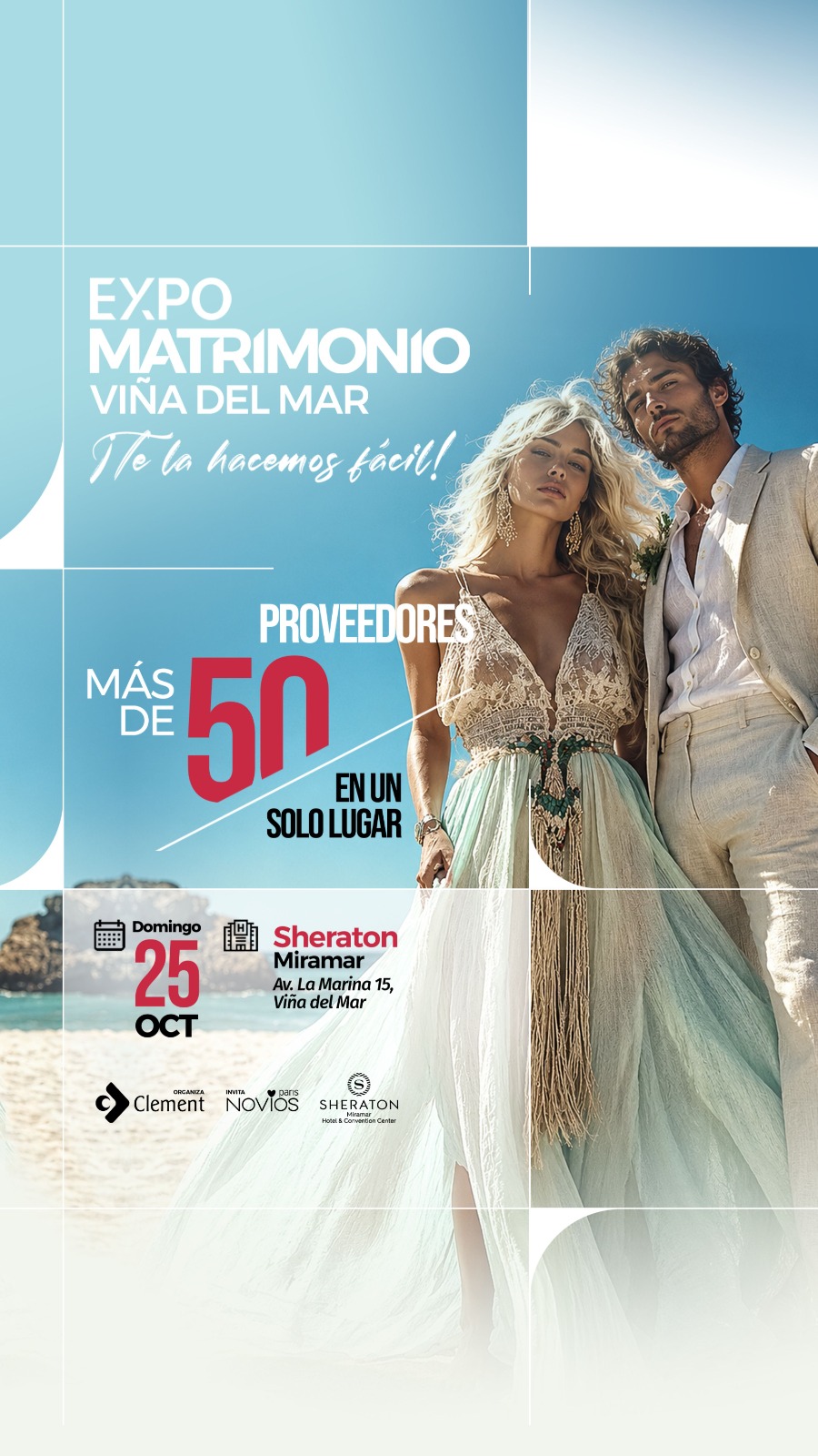 Expo Matrimonio Viña del Mar: domingo 25 de octubre en el Sheraton Miramar, más de 50 proveedores en un solo lugar